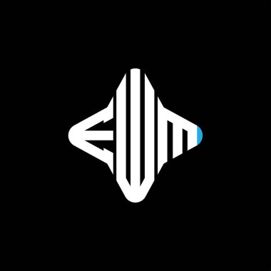 Vektör grafikli EWM harf logosu yaratıcı tasarımı