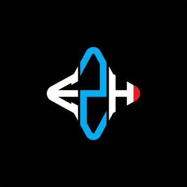 Vektör grafikli EZH harf logosu yaratıcı tasarımı