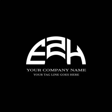Vektör grafikli EZH harf logosu yaratıcı tasarımı