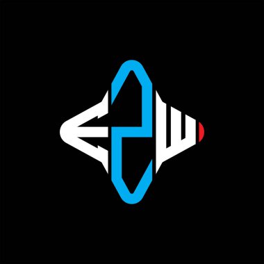 Vektör grafikli EZW harf logosu yaratıcı tasarımı