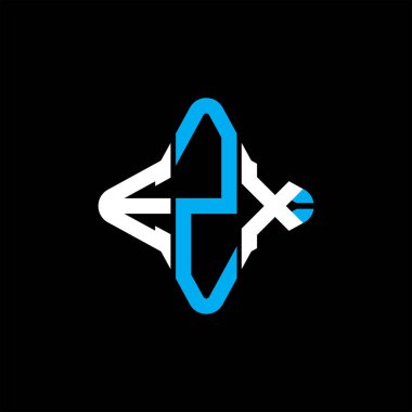 Vektör grafikli EZX harf logosu yaratıcı tasarımı