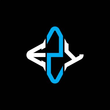 Vektör grafikli EZY harf logosu yaratıcı tasarımı