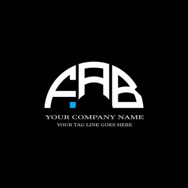 Vektör grafikli FAB harf logosu yaratıcı tasarımı
