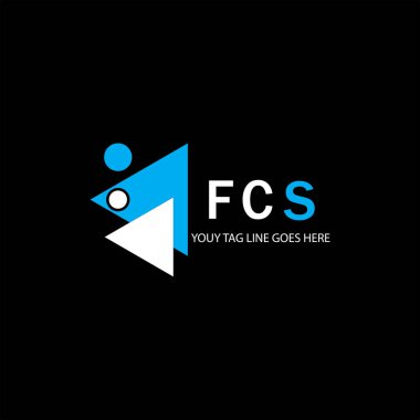 Vektör grafikli FCS harf logosu yaratıcı tasarımı