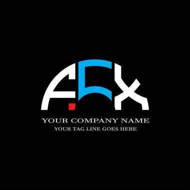 Vektör grafikli FCX harf logosu yaratıcı tasarımı
