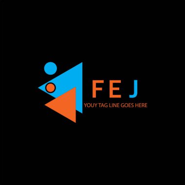 FEJ harfi logosu vektör grafikli yaratıcı tasarım