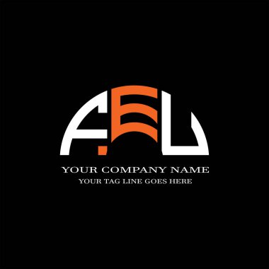 FEU harfi logosu vektör grafikli yaratıcı tasarım