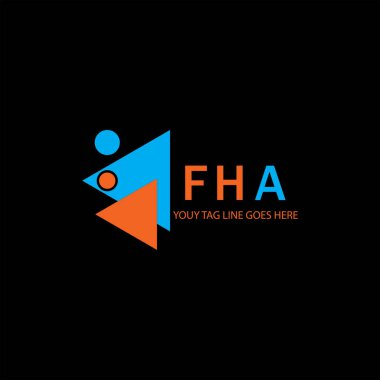 FHA harf logosu vektör grafikli yaratıcı tasarım