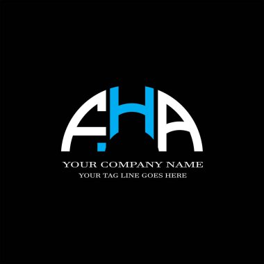 FHA harf logosu vektör grafikli yaratıcı tasarım