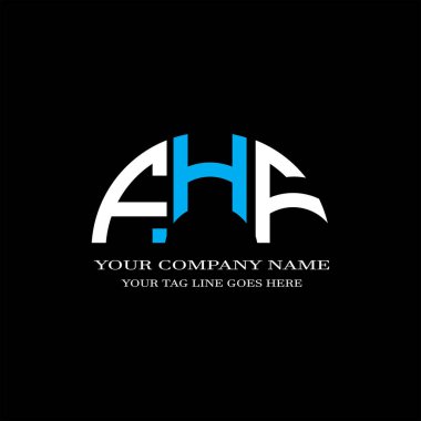 Vektör grafikli FHF harf logosu yaratıcı tasarımı
