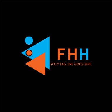 Vektör grafikli FHH harf logosu yaratıcı tasarımı