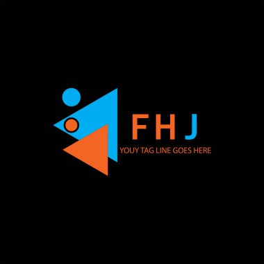 Vektör grafikli FHJ harf logosu yaratıcı tasarımı