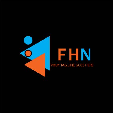 Vektör grafikli FHN harf logosu yaratıcı tasarımı