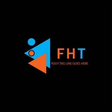 Vektör grafikli FHT harf logosu yaratıcı tasarımı