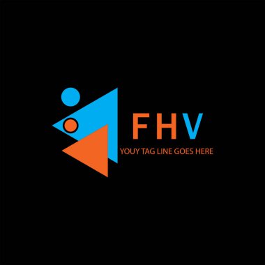 Vektör grafikli FHV harf logosu yaratıcı tasarımı