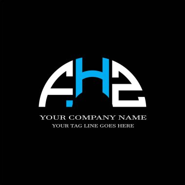 Vektör grafikli FHZ harf logosu yaratıcı tasarımı