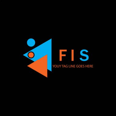 Vektör grafikli FIS harf logosu yaratıcı tasarımı
