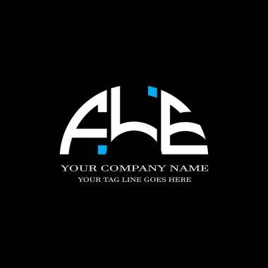 Vektör grafikli FLE harf logosu yaratıcı tasarımı