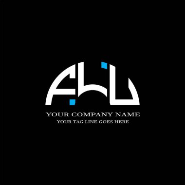 Vektör grafikli FLU harf logosu yaratıcı tasarımı
