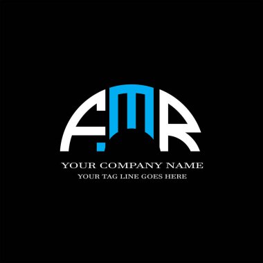 Vektör grafikli FMR harf logosu yaratıcı tasarımı