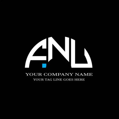 Vektör grafikli FNU harf logosu yaratıcı tasarımı