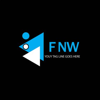 Vektör grafikli FNW harf logosu yaratıcı tasarımı