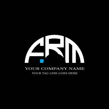 Vektör grafikli FRM harf logosu yaratıcı tasarımı