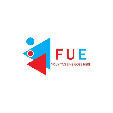 Vektör grafikli FUE harf logosu yaratıcı tasarımı