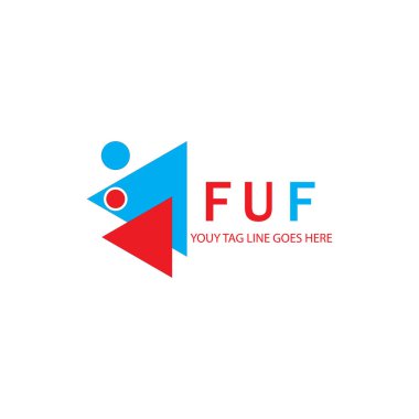 Vektör grafikli FUF harf logosu yaratıcı tasarımı
