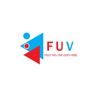Vektör grafikli FUV harf logosu yaratıcı tasarımı