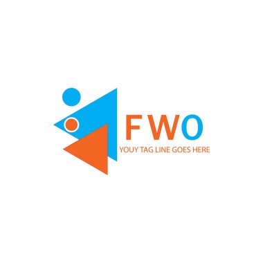 FWO harfi logosu vektör grafikli yaratıcı tasarım