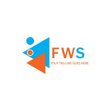 Vektör grafikli FWS harf logosu yaratıcı tasarımı