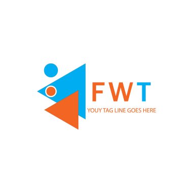 Vektör grafikli FWT harf logosu yaratıcı tasarımı