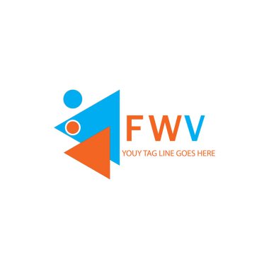 Vektör grafikli FWV harf logosu yaratıcı tasarımı