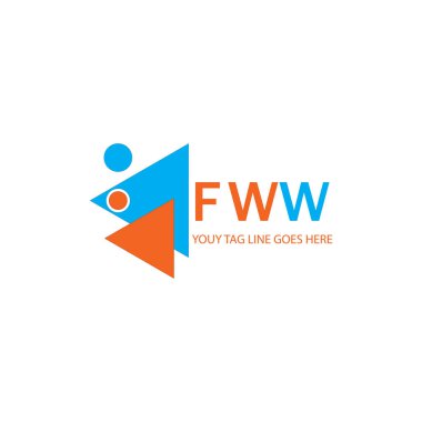 Vektör grafikli FWW harf logosu yaratıcı tasarımı