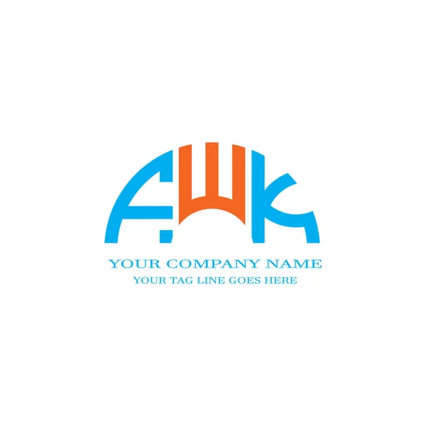 Fwk Lettre Logo Design Créatif Avec Graphique Vectoriel — Image vectorielle