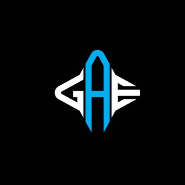 Vektör grafikli GAE harf logosu yaratıcı tasarımı