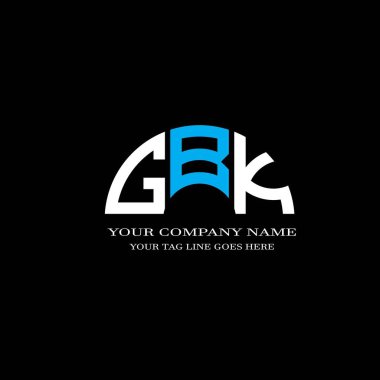 Vektör grafikli GBK harf logosu yaratıcı tasarımı