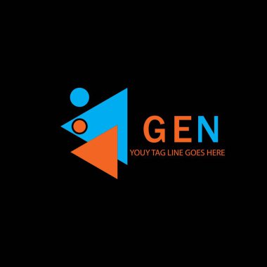 Vektör grafikli GEN harf logosu yaratıcı tasarımı