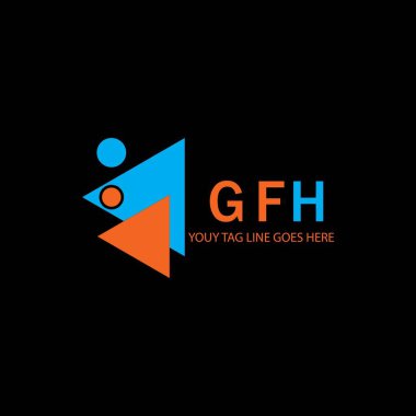 Vektör grafikli GFH harf logosu yaratıcı tasarımı