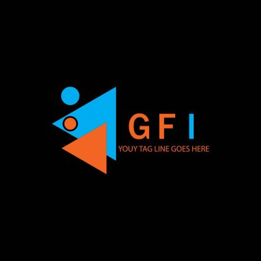 Vektör grafikli GFI harf logosu yaratıcı tasarımı