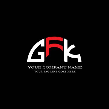Vektör grafikli GFK harf logosu yaratıcı tasarımı