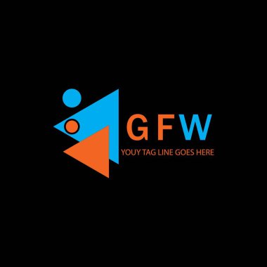 Vektör grafikli GFW harf logosu yaratıcı tasarımı