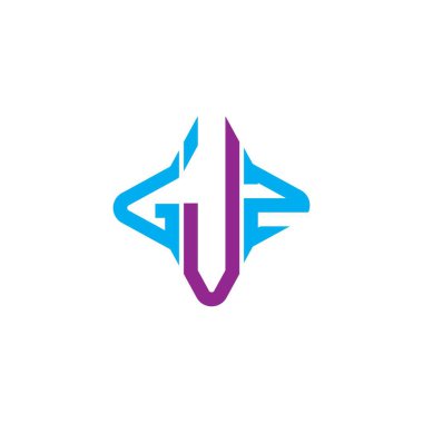 Vektör grafikli GJZ harf logosu yaratıcı tasarımı