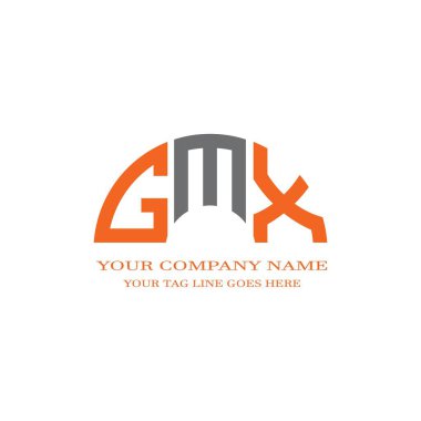 Vektör grafikli GMX harf logosu yaratıcı tasarımı