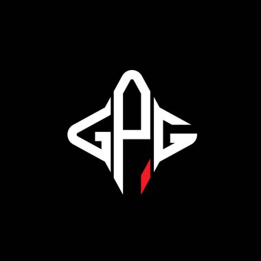 Vektör grafikli GPG harf logosu yaratıcı tasarımı