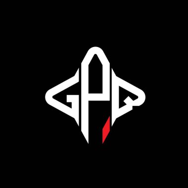 Vektör grafikli GPQ harf logosu yaratıcı tasarımı