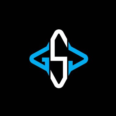 Vektör grafikli GSJ harf logosu yaratıcı tasarımı