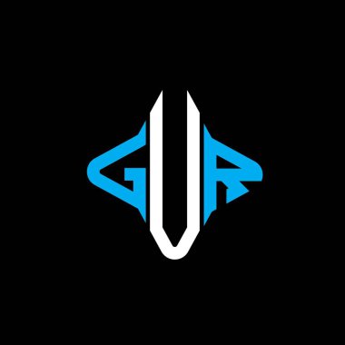 Vektör grafikli GUR harf logosu yaratıcı tasarımı