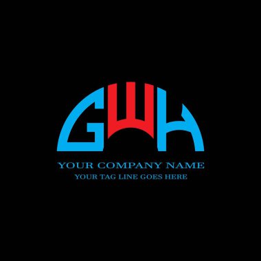 Vektör grafikli GWH harf logosu yaratıcı tasarımı